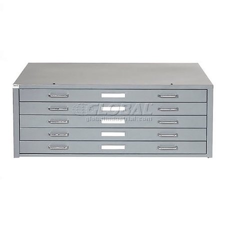 GLOBAL INDUSTRIAL 41W Flat File Cabinet, 5 Drawer, Gray 506825GY